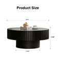 thumbnail image 6 of Miekor Furniture Round Coffee Table Handcrafted Relief Sturdy Pedestal Wooden Olive-Shaped Tea Table for Living Room 98185, 6 of 7