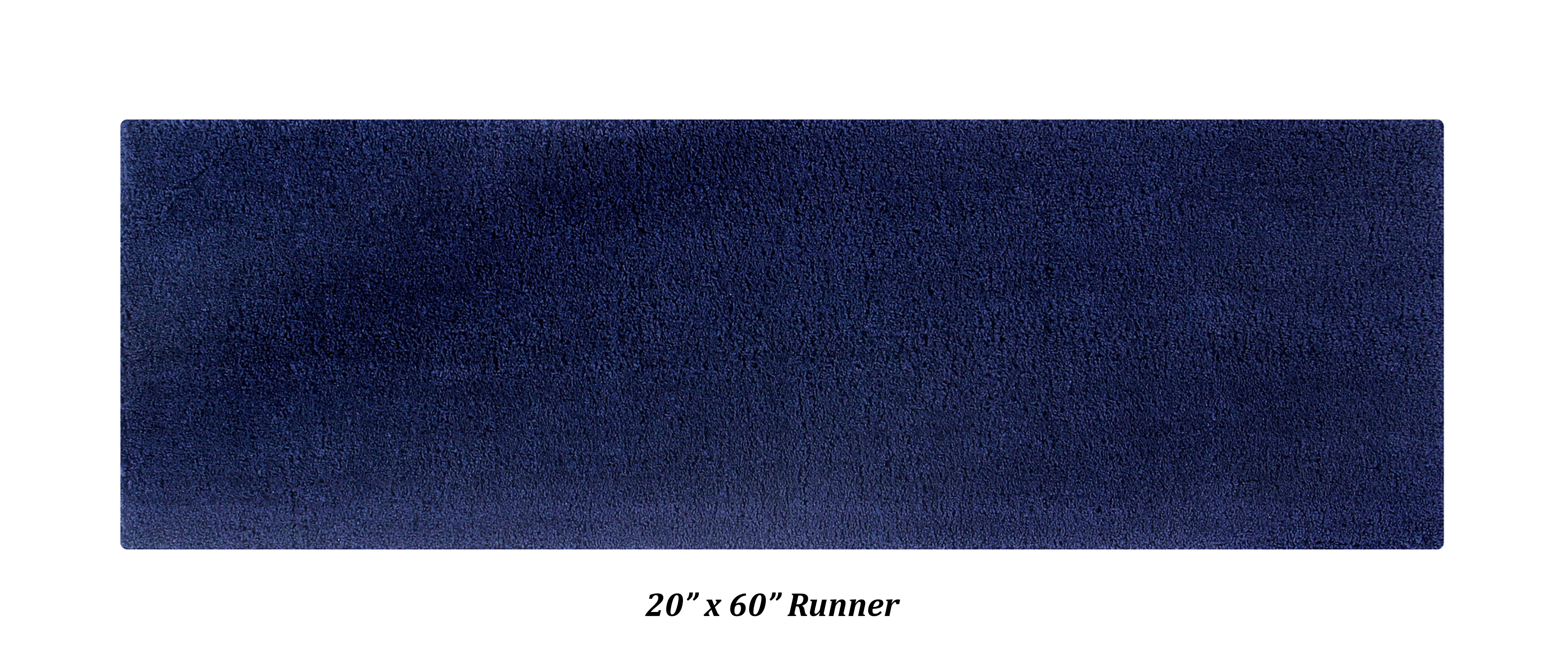 Better Trends 5 Piece Bathroom Rug Set 100% Polyester Bath Rug, Water Absorbent Non-Slip Bath Mat Machine Washable Micro Plush Collection - Navy