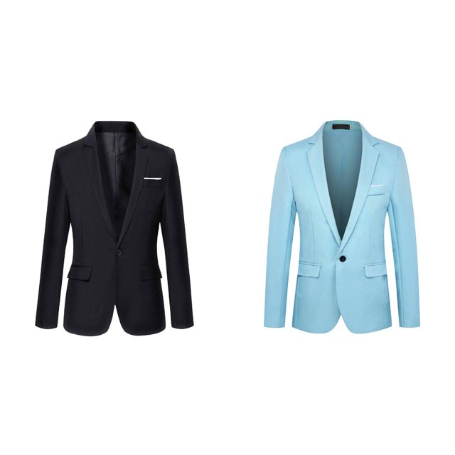 (2-Pack) Rinsvye Boys Korean Style Slim Fit Jacket For Formal Business Outings Breasted Coat For Kids School Events Wear Smart Appearance