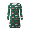 thumbnail image 4 of Qiopertar Robe à Manches Longues pour Femmes avec Col Rond, Robe Courte Ajourée Imprimée en Solde à Moins de 5$ en Solde, 4 of 5