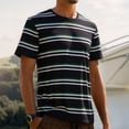thumbnail image 2 of JAJAHO Men's T Shirt Summer Top Striped Short Sleeve Crewneck Loose Fit Soft Comfortable Tee Shirts Casual Daily Wear Versatile Tops, 2 of 8