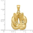 thumbnail image 3 of 14k Yellow Gold Solid Polished Open-Backed Boxing Gloves Pendant, 3 of 4