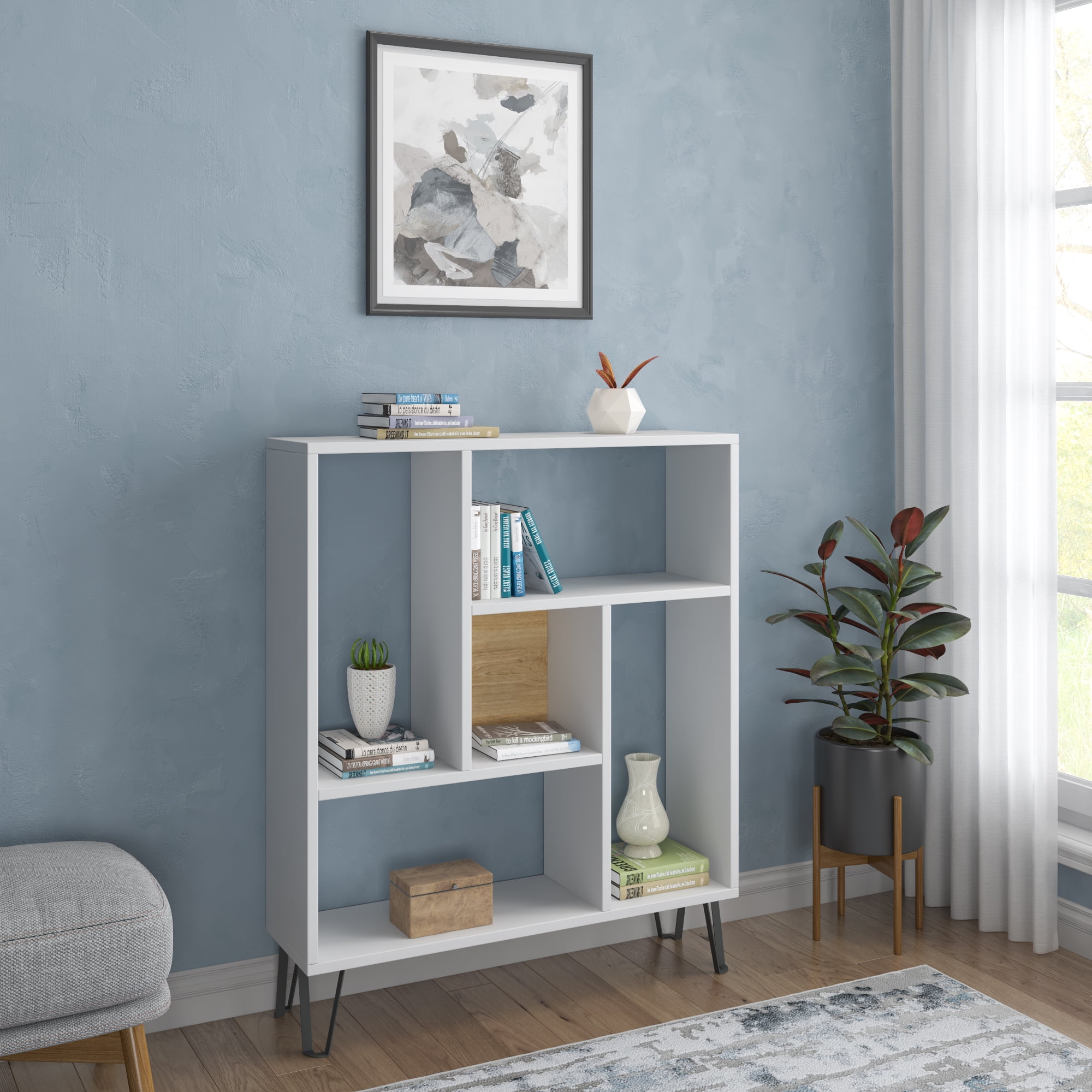Ada Home Decor Arven 3 Tier Open Shelf Cube Bookcase, White