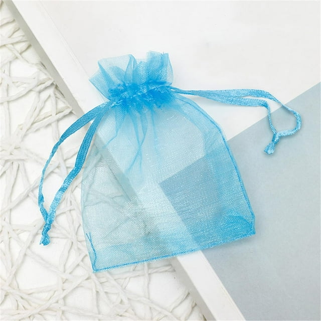 Yazoeia 100 Pcs Sheer Organza Bags, Wedding Favor Bags with Drawstring, Makeup Organza Favor Bags, Drawstring Net Gift Bags, Jewelry Gift Bags for Party Wedding Gift Return Store, CJC912-166129