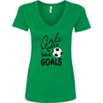 thumbnail image 3 of Inktastic Girls Gotta Have Goals Soccer Women's V-Neck T-Shirt, 3 of 5