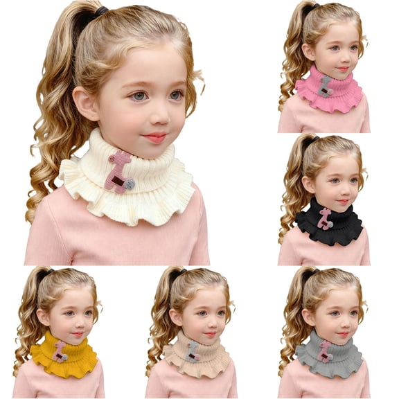 Daznico Warm Knitted Scarf with Lace for and Kids Winter Neck Warmer Cold Weather