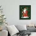 thumbnail image 2 of Stupell Industries Festive Santa Claus Figure Green Christmas Holiday Holiday Painting Black Framed Art Print Wall Art, 24 x 30, 2 of 7