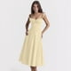 thumbnail image 5 of Vestido Bohemio de Verano para Mujer, Estilo Midi con Corsé, Informal, con Tirantes Finos y Cordones, Estilo Fluido Amarillo S, 5 of 7