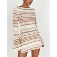 thumbnail image 2 of Faithtur Robe Mini d'Automne pour Femmes Manches Longues Dos Ouvert Contraste/couleur Unie Robe Pull Décontractée, 2 of 8