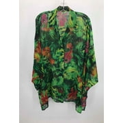 Pre-Owned Escada Green Size Medium Printed Long Sleeve Blouse