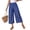 Blue, variant on Only Moment Summer Pants for Women 2026 Polyester,Cotton Elastic Waist Trousers with Pockets Summer Beach Vacation Clothes Navy,S