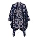 thumbnail image 1 of Cárdigan con cuello chal estampado leopardo Pañuelo Con Estampado De Leopardo Y Abrigo Abierto En La Parte Delantera Poncho Cape Bufanda Azul Marino Azul marino Magideal Cárdigan con cuello chal estampado leopardo, 1 of 5