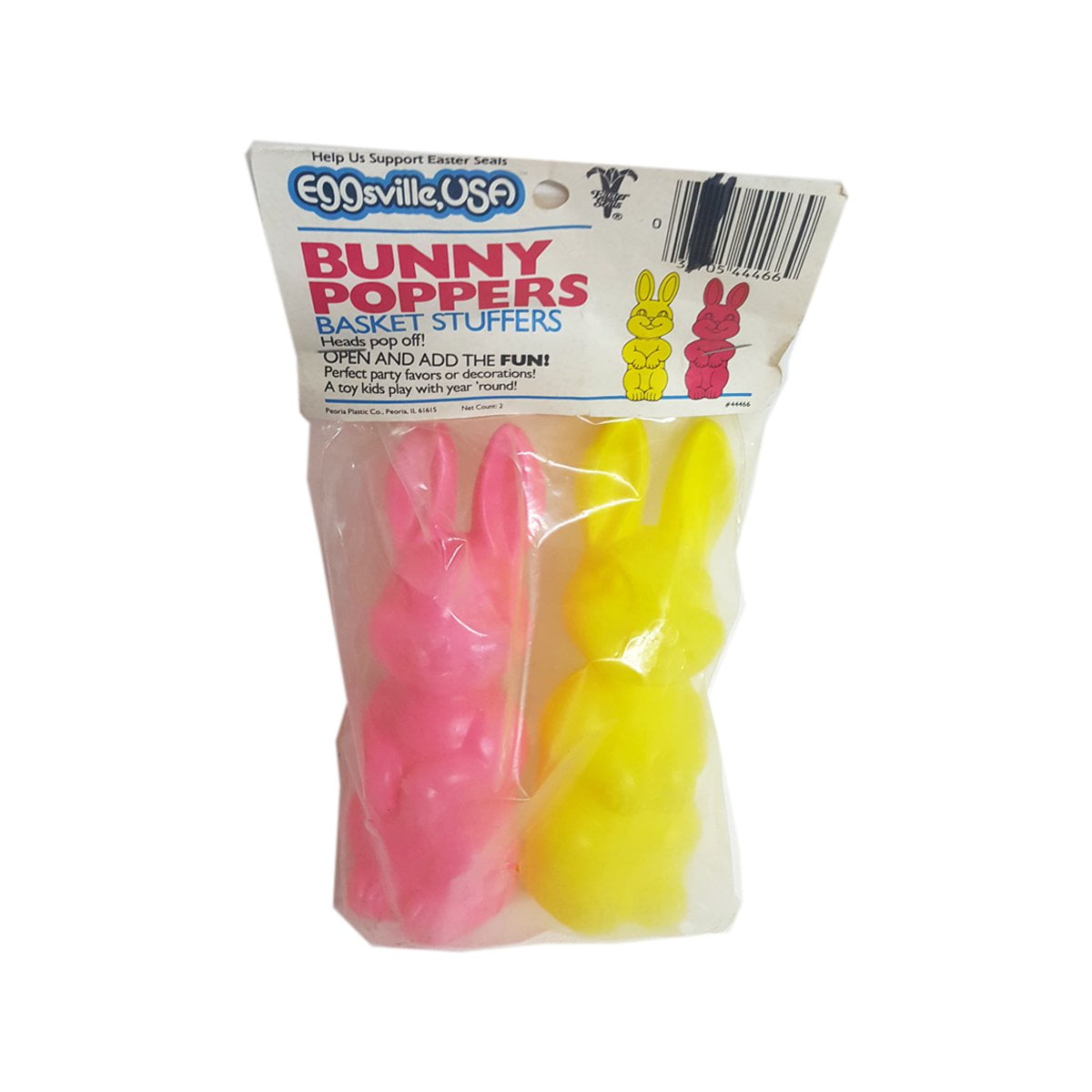 Vintage Peoria Plastic Co Bunny Poppers Easter Basket Stuffers