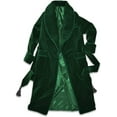 thumbnail image 2 of THE FAM STUDIO Men's Green Velvet Long Smoking Jacket Evening Party Wear Gown Smoking Jacket Coat, 2 of 5
