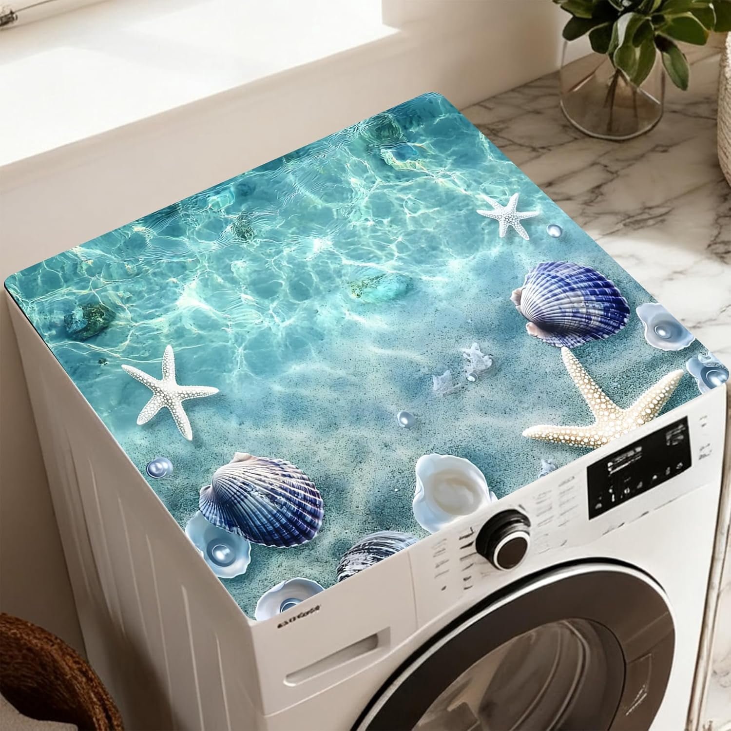 Washer Dryer Top Cover Mat, Non-Slip Laundry Room Decor, Laundry Room Kitchen Appliance Decor Protector, 23.6x19.7in