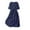 Navy, variant on UVEASISHA Cotton Casual Beach Dresses for Women Short Sleeve V Neck Button Down Shirt Dress Drawstring High Waisted A Line Maxi Dresses Black XL