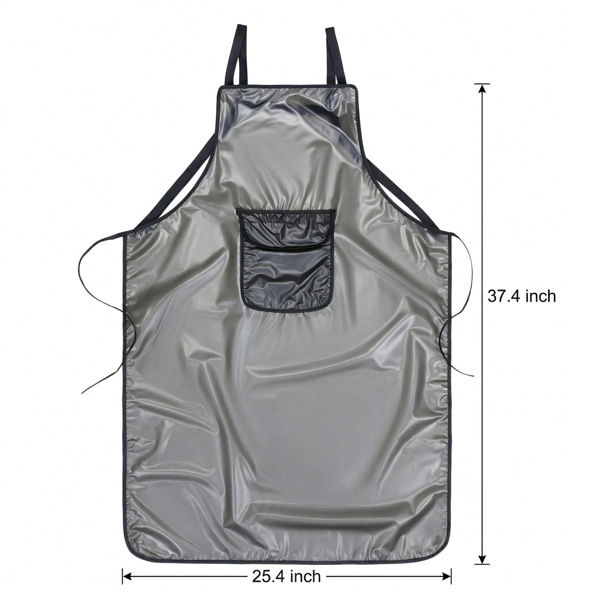 Unique Bargains Waterproof Kitchen Apron with Pockets for Home and Kitchen Midi - Black