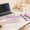 Purple, variant on Lightweight Semi-Transparent Water-Repellent PVC Inspirational Positive Quote Pencil Pouch Contrast Pastel Rectangular Storage Organizer for Office Desk