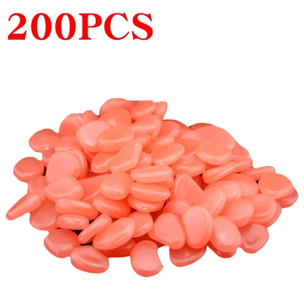 Fiudx Piedras Luminosas, 200 Unidades En La Oscuridad, Decorativas para Pasarelas y Acuarios, Se Cargan con La Luz Solar para Un Brillo Duradero, para Jardín Al Aire Libre, Pecera, Tamaño de 2,5 Cm