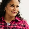 thumbnail image 3 of Plus Size Croft & Barrow® The Extra Soft Plaid Flannel Shirt Color: Lavender Fall Plaid Size: 0X, 3 of 4