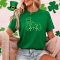 thumbnail image 2 of LEKWK St Patricks Day Tshirt Women Leprechaun Hat Line Art Basic Tees Short Sleeve Casual Tops Crew Neck Simple Graphic Daily Wear, 2 of 7