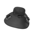 thumbnail image 4 of Sombrero con ventilador solar para exteriores con 2 ventiladores solares para hombres y mujeres, gorra de pescador ajustable, ligera, y Negro, 4 of 8