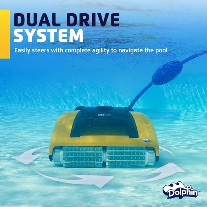 DOLPHIN W20 Wave Commercial Robotic Pool [Vacuum] Cleaner with Caddy - Engineered for Unmatched Cleaning Performance - Ideal for Commercial Swimming Pools up to 68 Feet