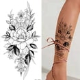 thumbnail image 1 of Pegatinas de tatuajes temporales de flor de Rosa, tatuajes de flor para cuerpo, pierna, brazos, cuello, espalda, piel de flor extraíble, 1 of 4