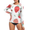 thumbnail image 4 of joogoo Womens UPF 50+ Rash Guard Cute Strawberry Long Sleeve UV Protection Sun Shirts Tops M, 4 of 7