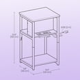 thumbnail image 3 of LEDREM Multifunctional 3 Tiers Nightstand, Slim Sofa Side Table with Built-in Power Hub, 6.5ft Extension Cord, Sturdy Metal Frame Compact Storage Furnishing for Small Narrow Space, 3 of 6