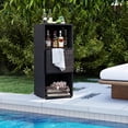 thumbnail image 5 of Costway Outdoor Storage Cabinet with Storage Shelves & Removable Drawer for Porch Black, 5 of 9