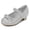 Silver Glitter, variant on Bocca Little Girls' Shoes Slip-Resistant Mary Janes, 1IN Low Heel, Kitten Heel, Closed Toe White, 11 Little Kid