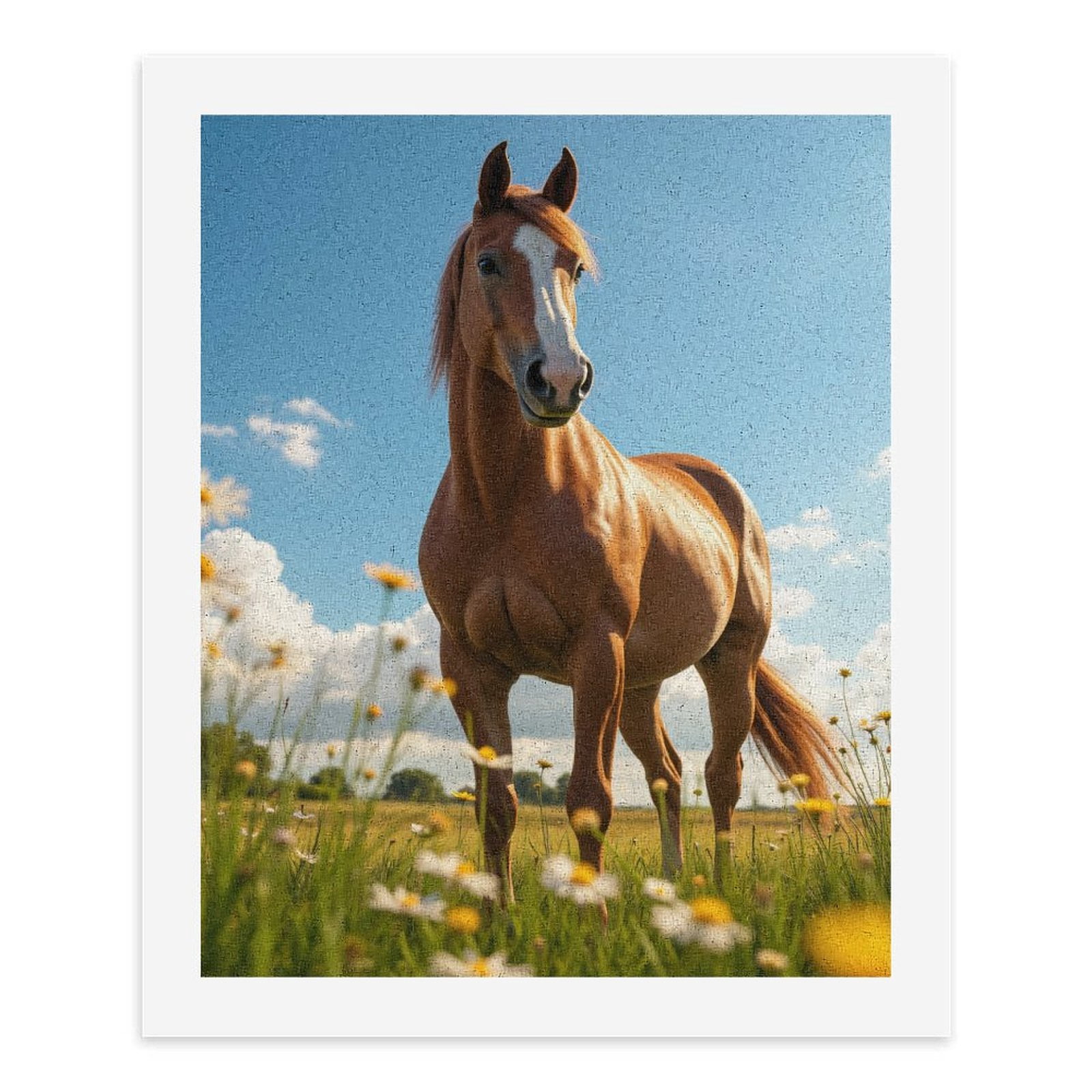 Paint By Numbers Kit for Adults Beginner - DIY Graceful Horse In Blooming Meadow Canvas Painting Kits for Adults, Frameless Paint By Number for Adults for Home Wall Decor 16x20 Inch