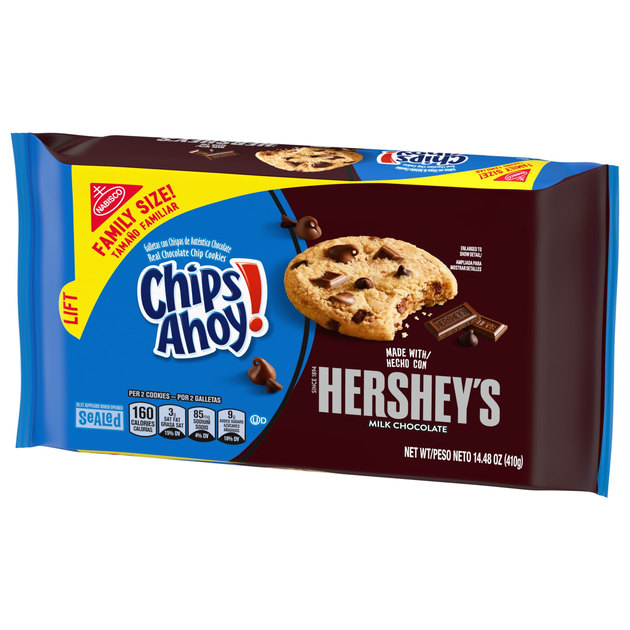 CHIPS AHOY! Hershey's Milk Chocolate Chip Cookies, Family Size, 14.48 oz (Pack of 4)