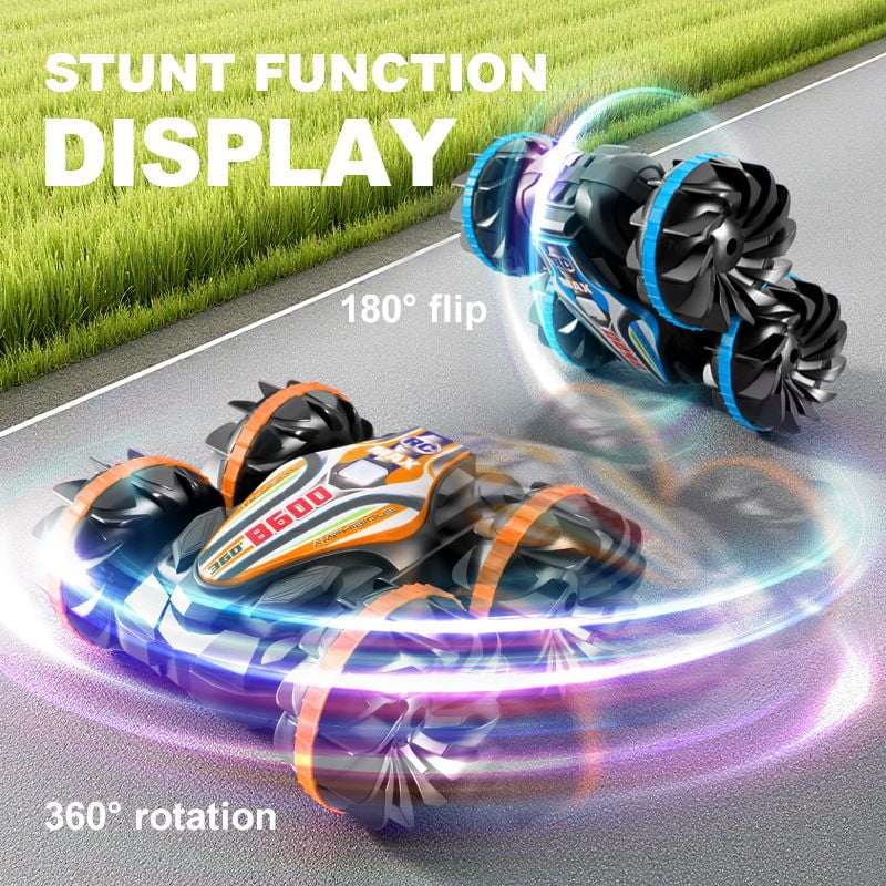 Remote control toy car, water and land amphibious toy car, can float on top. 360 °   flip, adapt to any road conditions, toy off-road car.