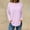 Pink, variant on Elvqul T-Shirt for Women Trendy Long Sleeve Army Green Loose Crew Neck Striped Print Tops