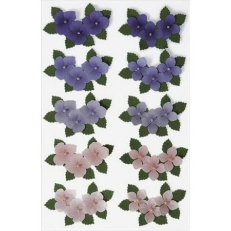 Martha Stewart Stickers-Hydrangeas, Pk 3, Martha Stewart