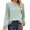Light Green, variant on Joernso Women Tops Round Neck Puff Long Sleeve Solid Color Tee Shirt with Waffle Decoration Solid Color Loose Fit T-shirt