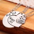 thumbnail image 2 of opvise Broken Heart Sisters Matching Big Middle Little Sister Letter Carved Love Necklace, 2 of 8