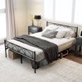 thumbnail image 1 of HOMCOM Full Bed Frame Metal Platform Bed Frame with Headboard Steel Slat, 1 of 10