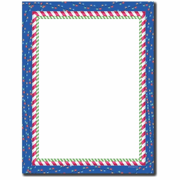 Candy Cane Lights Letterhead Laser & Inkjet Printer Paper, 80 Sheets per Pack