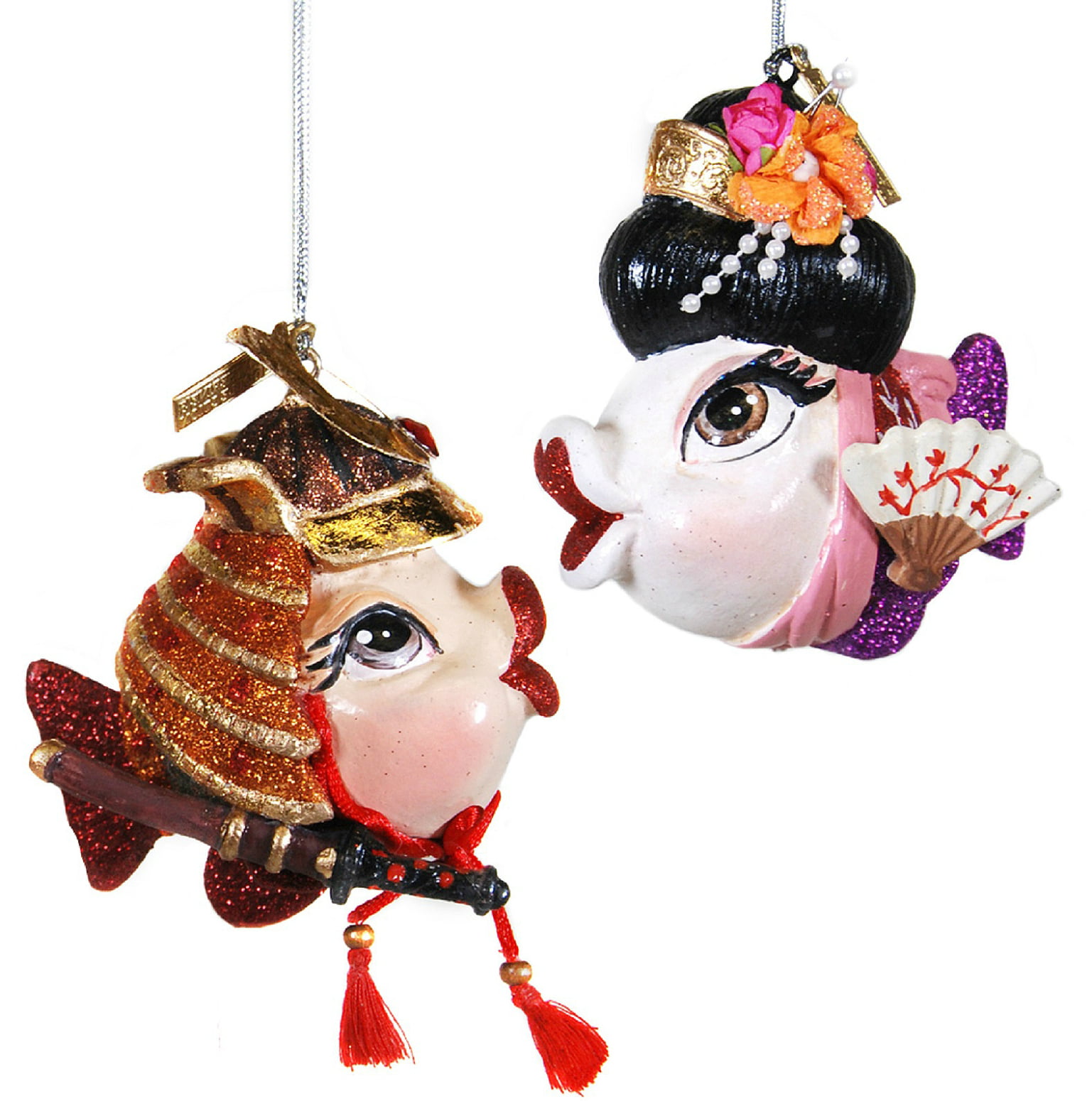 Katherine’s Collection School Teacher Kissing Fish Christmas Ornaments 