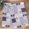 thumbnail image 4 of Spring Floral Kitchen Towels Set of 2, Water Absorbent Dish Towel, Dark Purple Flowers Patchwork Grid Bohemia Decorative Hand Towels - Quick Drying Cloth for Cooking Baking, 18x28 Inch, 4 of 8