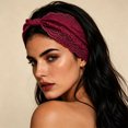 thumbnail image 5 of VV AVEORS Floral Lace Headband for Women Accessories Stretchy Vintage Lace Make Up Headband Hairband Wine One Size, 5 of 6
