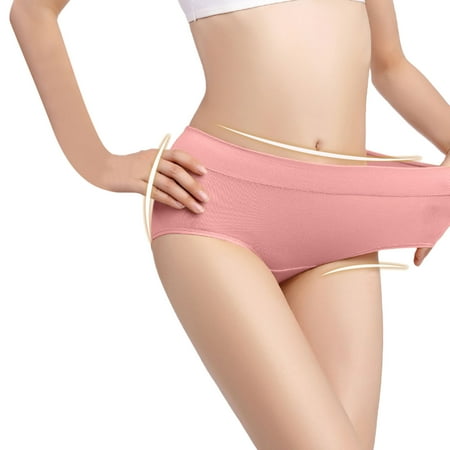 Audhol Women s Nylon Underwear Clearance Deals  Women s Underwear Clearance Sale  Womens High Waisted Cotton Underwear Ladies Soft Full Briefs Panties Watermelon red L