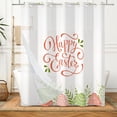 thumbnail image 6 of Mizhona Happy Easter No Hook Shower Curtains with Snap in Liner，Red and Pink Eggs Hookless Bath Curtain,71"× 71", 6 of 6