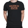 thumbnail image 2 of Walking By Faith Men's Black T-shirt, 2 of 3