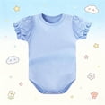thumbnail image 2 of Ahuyic Boys Girls Pajamas,Toddler Kids Romper,Child's Summer Jumpsuit Boys And Girls Toddler Boys Girls Botton Short Sleeve Round Neck Cute Solid Shorts Rompers, 2 of 5