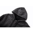 thumbnail image 5 of Sudadera con capucha de forro polar pesado Marled de talla grande S-5XL para hombre, chaqueta de invierno de manga larga con forro Sherpa y cremallera completa (Carbón XL), 5 of 5