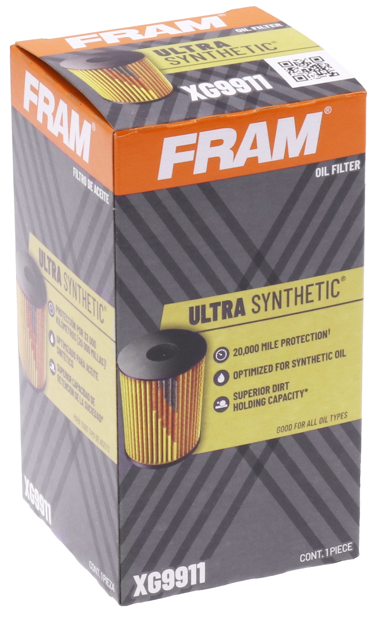 (3 pack) FRAM Ultra Synthetic Oil Filter, XG9911, 20K mile Replacement Filter for Select Vehicles